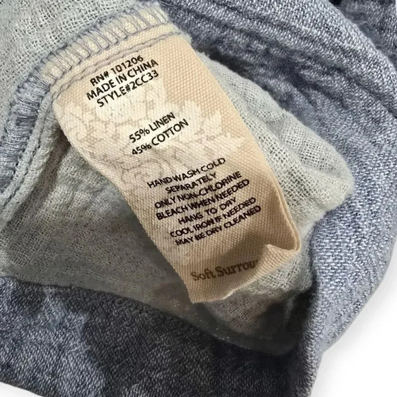 Soft Surroundings Size M Taylen women's sweater cowl neck light blue Linen Blend - Picture 4 of 5